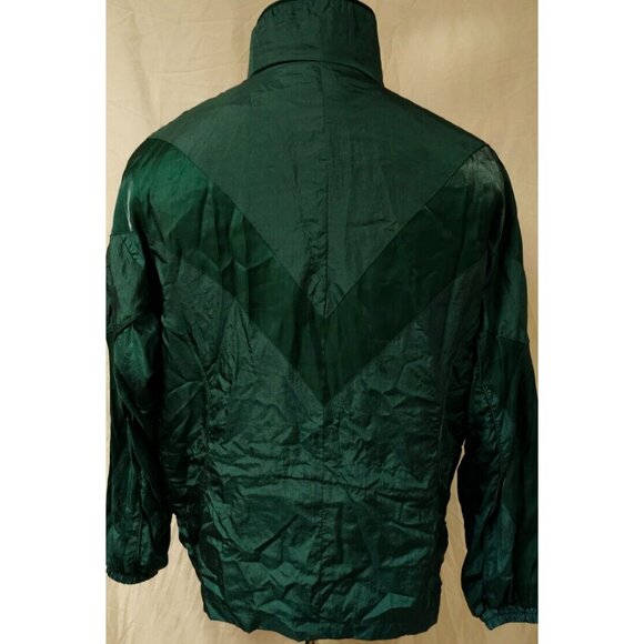 Vtg Active Frontier Womens Medium Shiny Blue green Full Zip Windbreaker Jacket - Picture 6 of 10